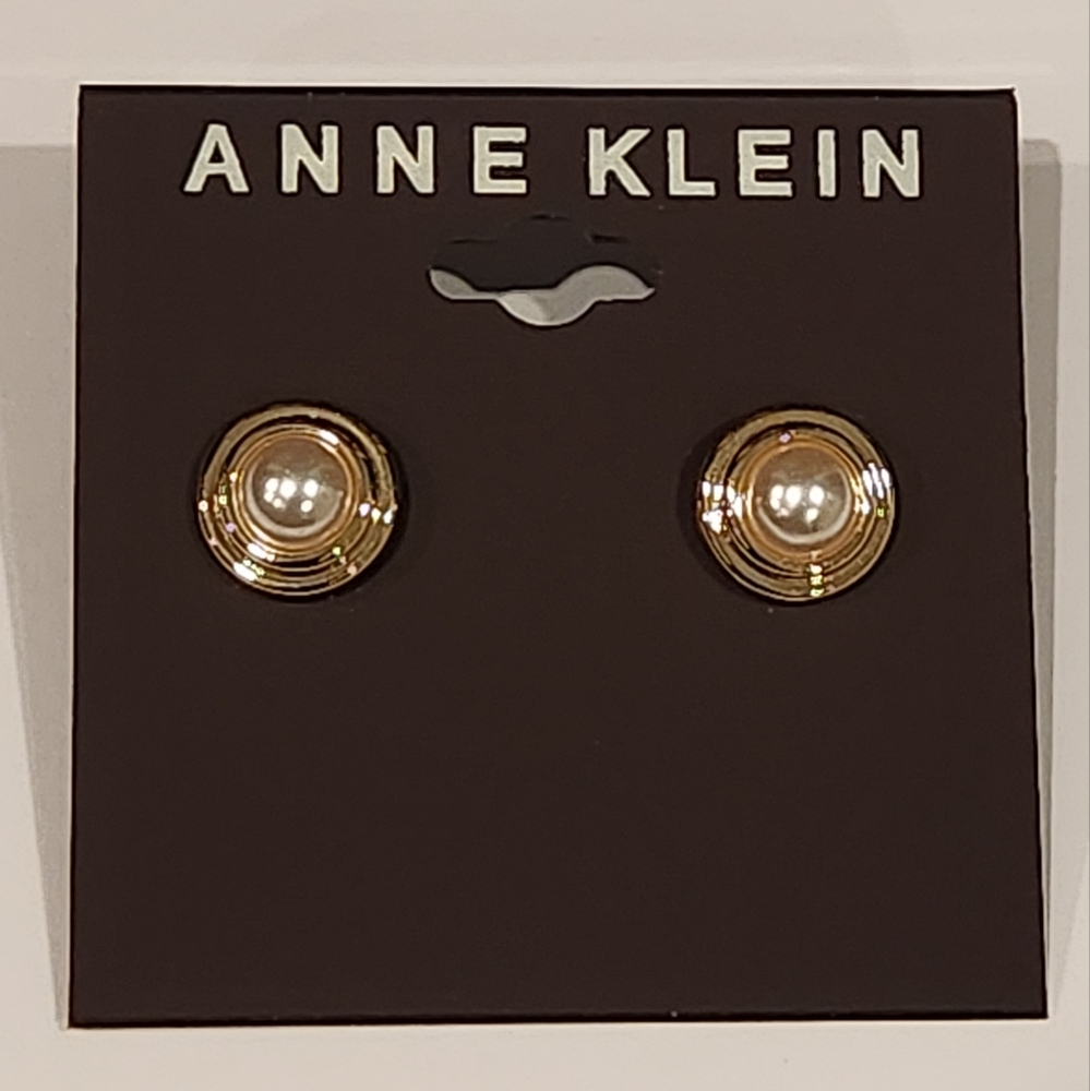 Anne Klein Gold-Tone Pearl Stud Earrings